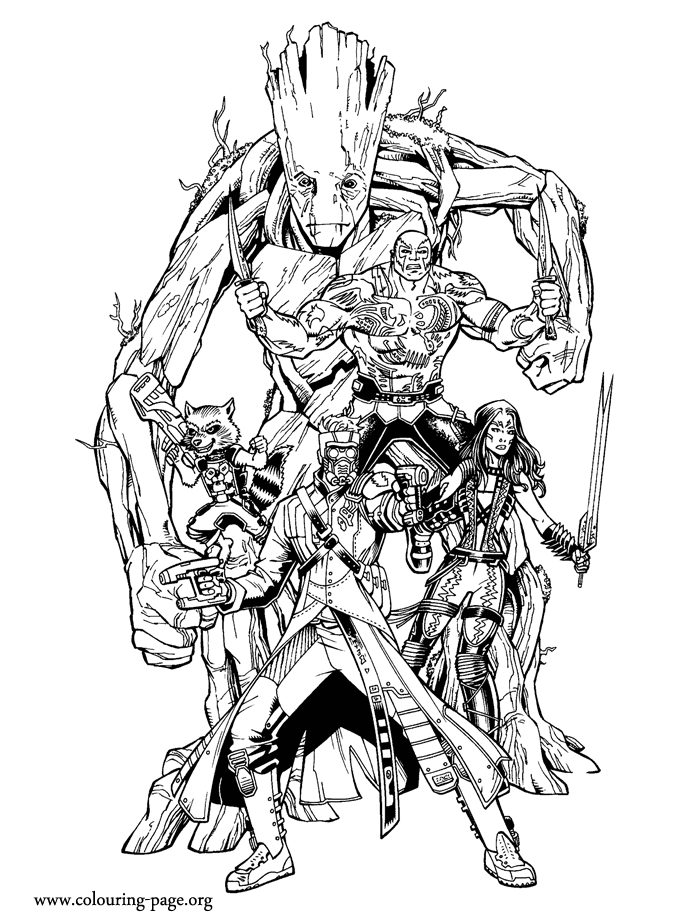 how about to print and color the team of heroes known as guardians small