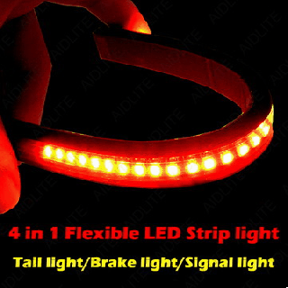 universal flexible 32 led motorcycle light strip tail brake stop small