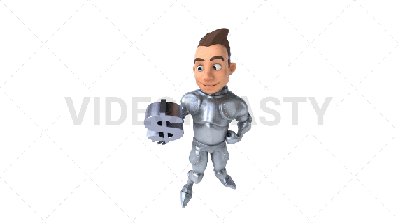 3d white male knight showing a football stock gifs videoplasty cartoon drawings