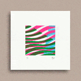 waves 3 abstract screen print beanwave editions art gif small