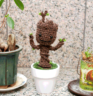 grootorial make your own crochet potted baby groot nerd reactor small