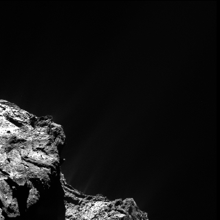 rosetta spacecraft views an outburst from comet 67p small