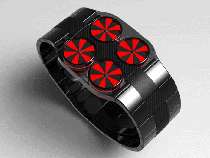 drone led watch creates quad turbine effect tokyoflash japan small